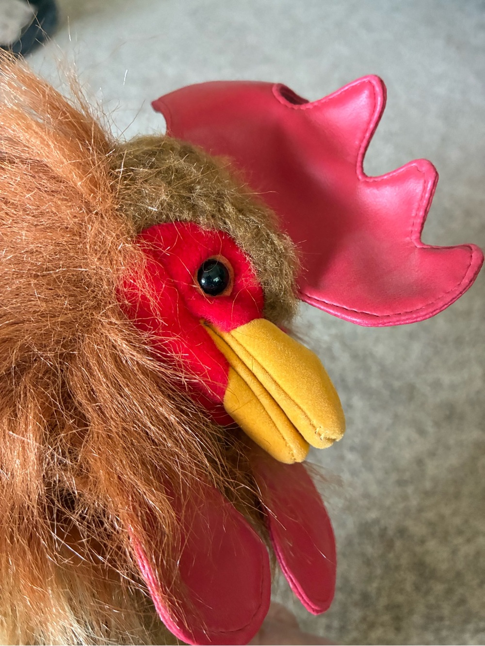 Folkmanis Chicken Rooster Hand Puppet Full Body Plush Farm Animal Button Eyes